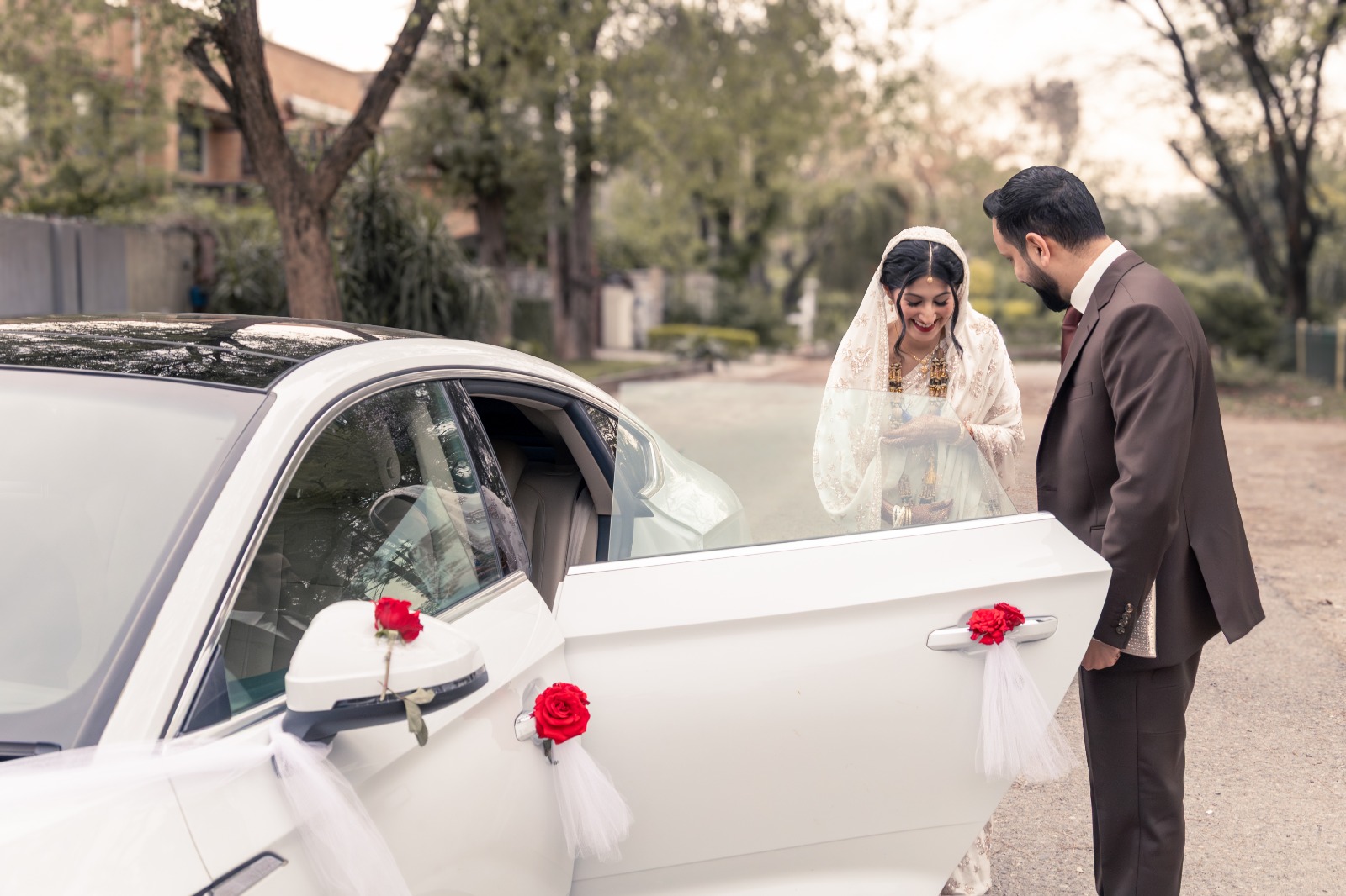 Wedding car arrival